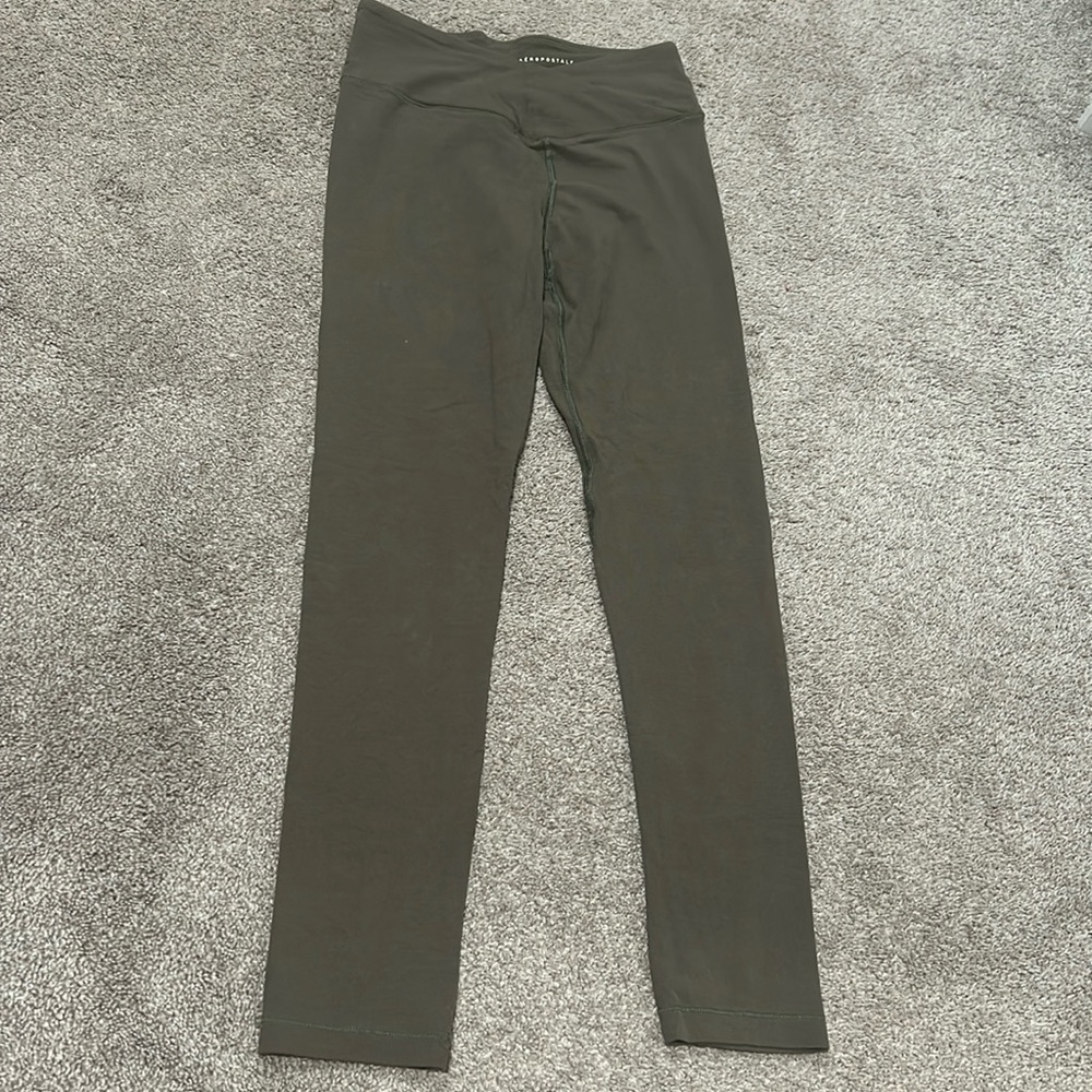 Aeropostale Olive Green Crossover Leggings